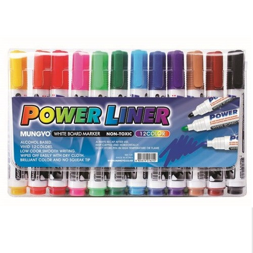 Whiteboard Marker Wallet Of 12 Asst  Mungyo